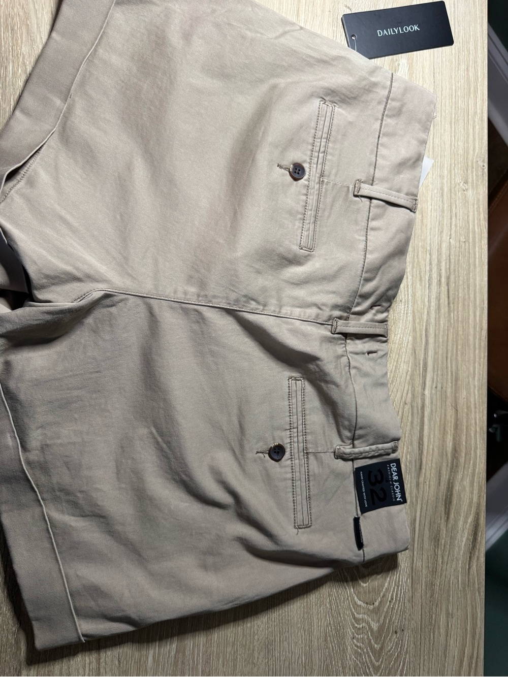 Dear John Beige Linen Blend Shorts NWT Classic Summer Wardrobe Essential - Picture 5 of 6